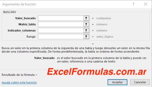 Buscarv en Excel