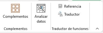 Vista del traductor de funciones